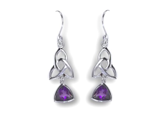 Amethyst Celtic Triquetra Trinity Knot Earrings real jewelry wholesale simple wholesale shopping