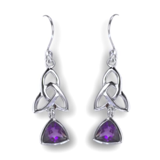 Amethyst Celtic Triquetra Trinity Knot Earrings real jewelry wholesale simple wholesale shopping