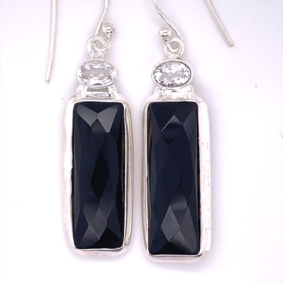 Black White Party Time Earrings