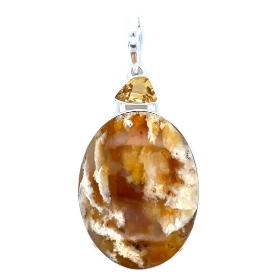 Agate Citrine Plume Feather Rocky Mountain High Pendant