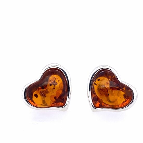 Amber Sweet Heart Stud Earrings