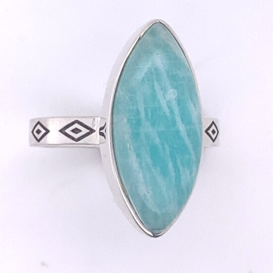 Amazonite Amazing Grace Ring gemstone jewelry wholesaler 925 silver