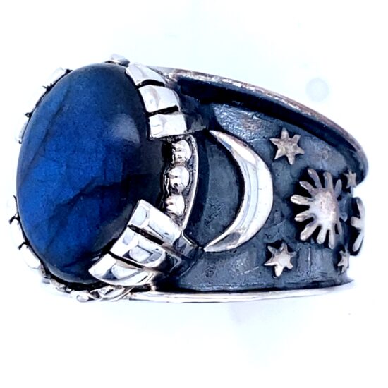 Labradorite Sun Moon Star Unisex Ring simple wholesale shopping bohemian jewelry