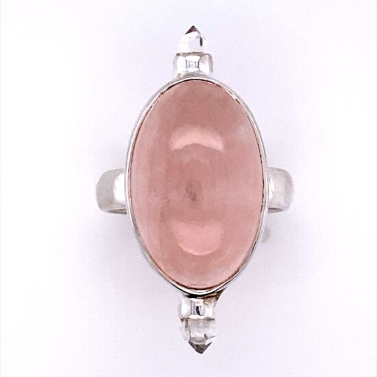 Rose Quartz Oval Crystaline Ring your go-to wholesale jewelry supply stone online