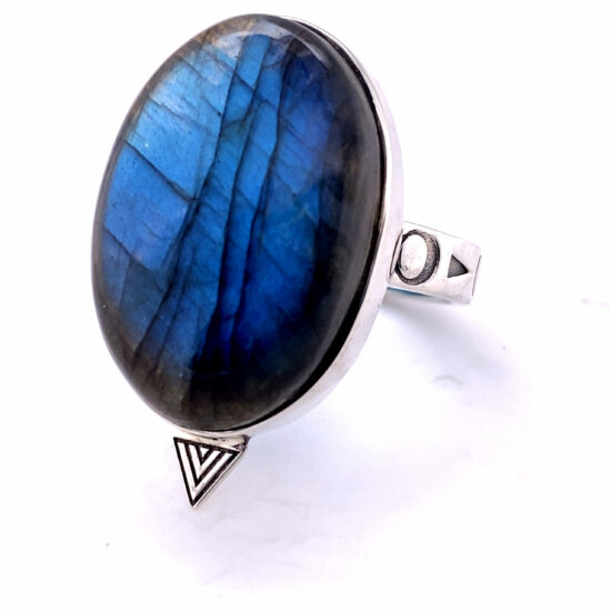 Labradorite Moon Girl Oval Ring hypoallergenic silver jewelry fashion trends