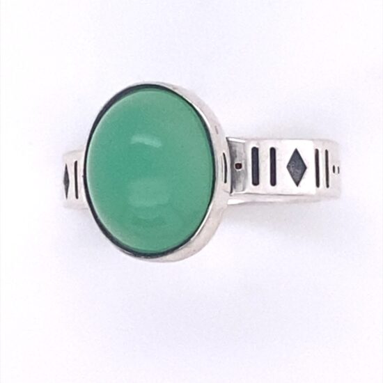 Chrysoprase Cheerful Ring exclusive designs 925 silver