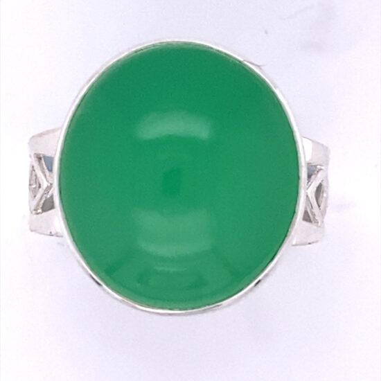 Chrysoprase Jupiter Ring ethically handcrafted sterling silver