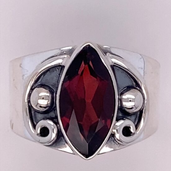 Garnet Cavalier Unisex Ring