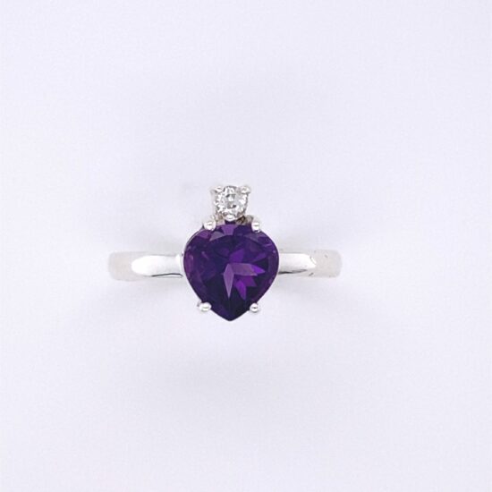 Amethyst Let It Shine Heart Ring exclusive and rare gemstones