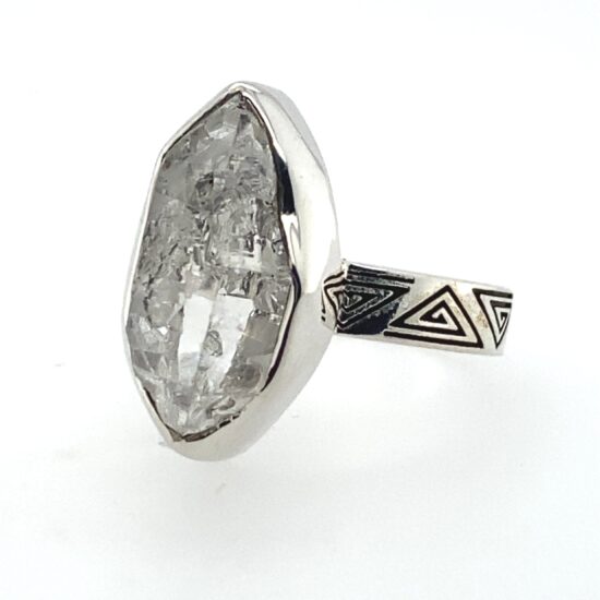 Herkimer Diamond Labryrinth Ring
